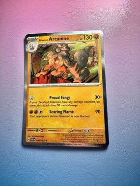 hisuian arcanine - 100/167 (holo rare) — pokemon: twilight masquerade
